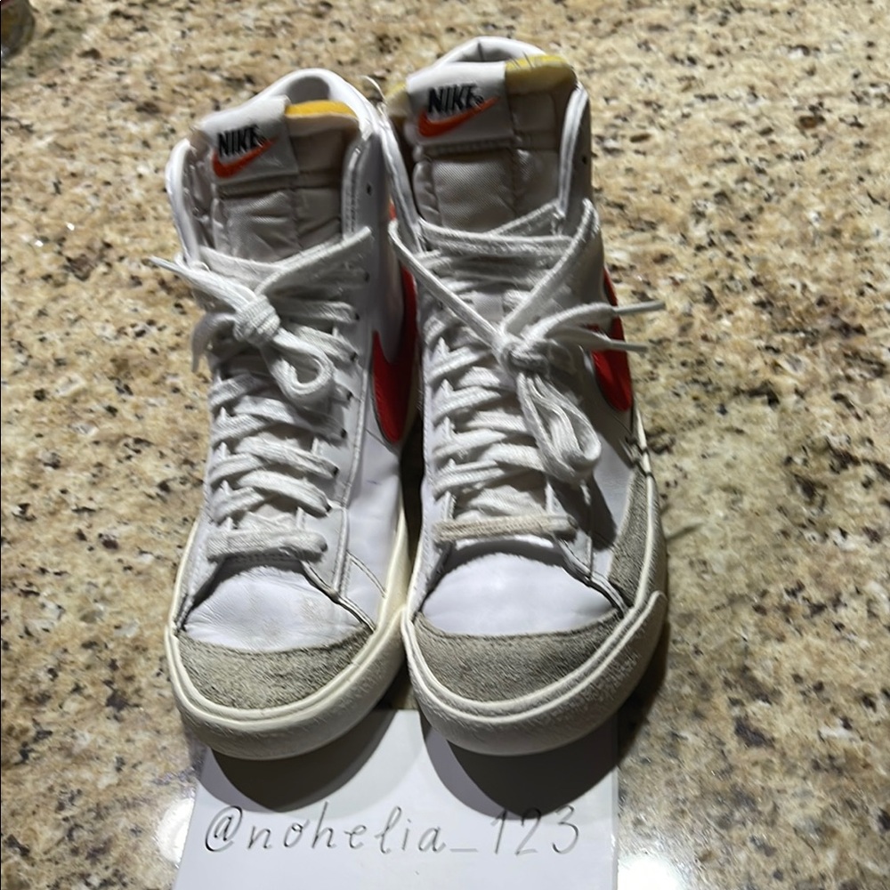 Nike Blazer Mid White and Red